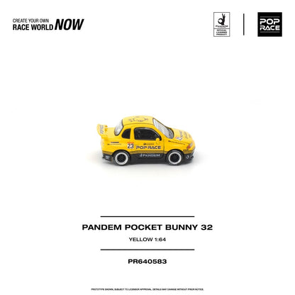 Pop Race Pandem Pocket Bunny 32 Yellow 1:64 diecast - DiecastYard