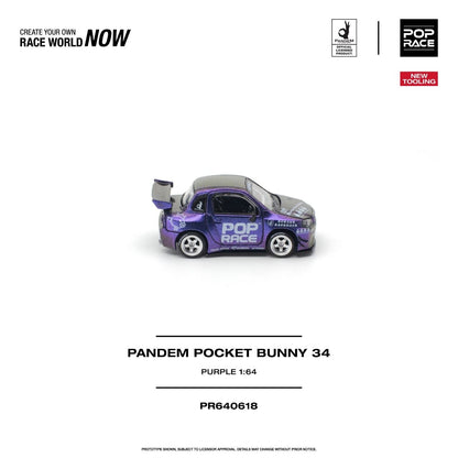 Pop Race Pandem Pocket Bunny 34 Purple 1:64 diecast - DiecastYard